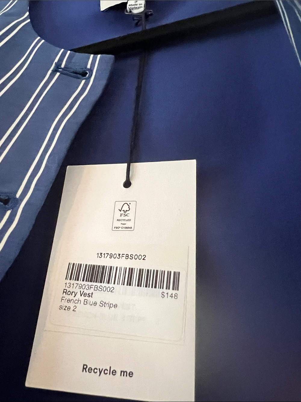 Striped Reformation Rory Vest - Picture 7 of 8